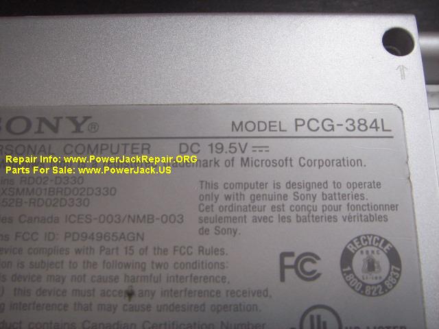 Sony Vaio PCG-384L VGN-FZ140E 