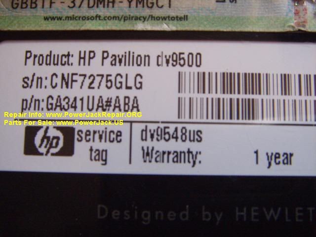 HP Pavilion DV9500 dv9548us dc port replacement