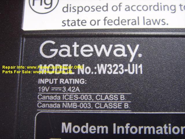 Gateway No W323-UI1  W323-Ul1
