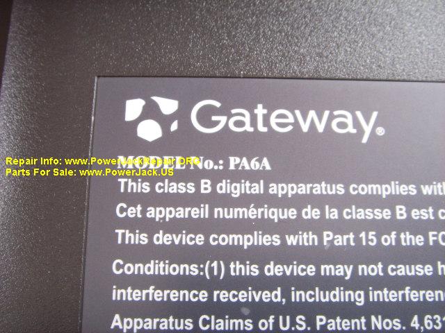 Gateway Model No PA6A