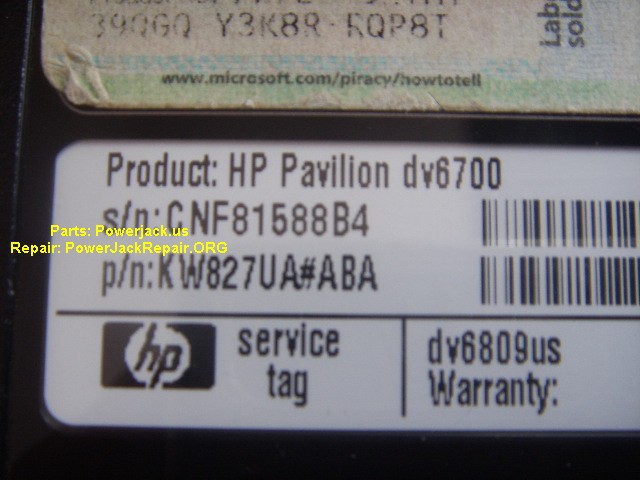 HP Pavillion DV6809us DV6700