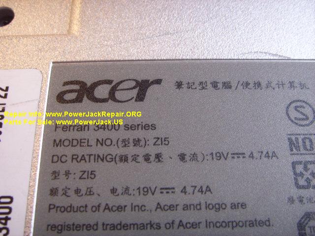 Acer Ferrari 3400 series ZI5 model