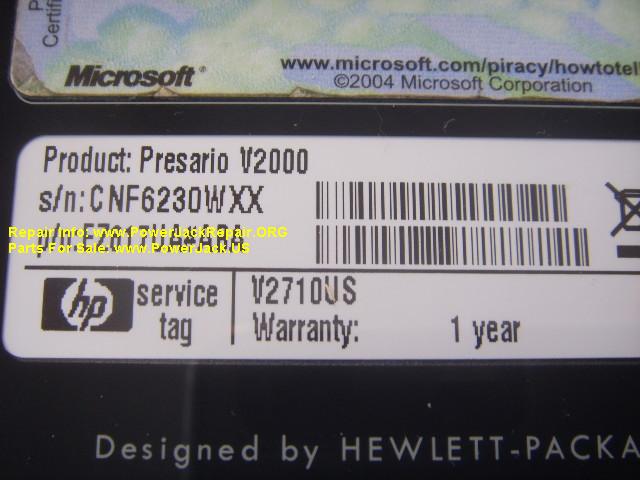 HP Presario V2000 Model