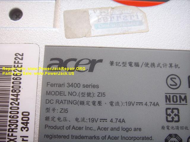 Acer Ferrari 3400 series model ZI5