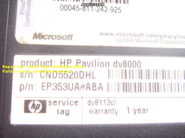 HP Pavilion DV8000 DV8113CL