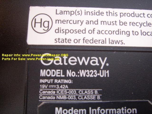 Gateway Model W323-UI1